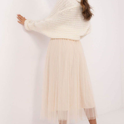 Casual Midi Tulle Skirt with Lining and Elastic Waistband - MimiStylez