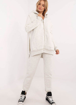 Everyday Cotton-Blend Tracksuit – Hooded Zip Sweatshirt & Ribbed Cuff Pants - MimiStylez