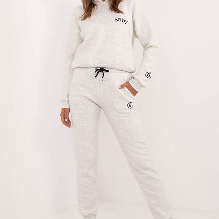 Women's Insulated Sweatshirt & Jogger Set – Melange Pattern & Hooded Top - MimiStylez
