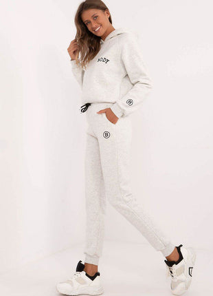 Women's Insulated Sweatshirt & Jogger Set – Melange Pattern & Hooded Top - MimiStylez