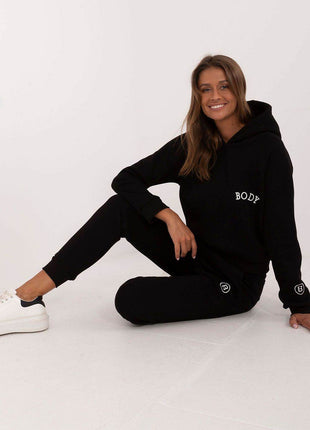 Women's Insulated Sweatshirt & Jogger Set – Melange Pattern & Hooded Top - MimiStylez