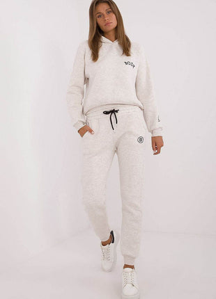 Women's Insulated Sweatshirt & Jogger Set – Melange Pattern & Hooded Top - MimiStylez