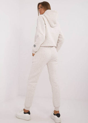 Women's Insulated Sweatshirt & Jogger Set – Melange Pattern & Hooded Top - MimiStylez