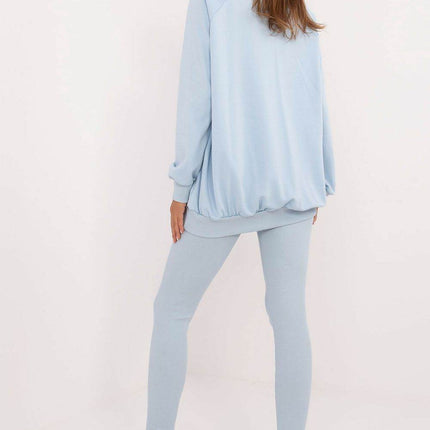 Women's Ribbed Leggings & Embossed Sweatshirt Cotton Set - MimiStylez