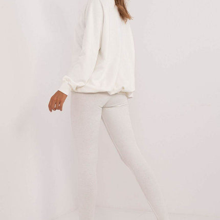 Women's Ribbed Leggings & Embossed Sweatshirt Cotton Set - MimiStylez