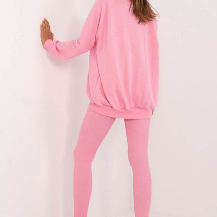 Women's Ribbed Leggings & Embossed Sweatshirt Cotton Set - MimiStylez