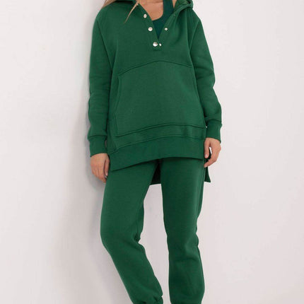 Women's 3-Piece Cotton Tracksuit Set – T-Shirt, Hoodie & High-Waisted Joggers - MimiStylez