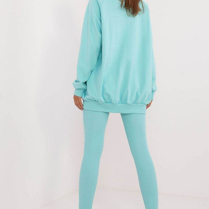 Women's Ribbed Leggings & Embossed Sweatshirt Cotton Set - MimiStylez