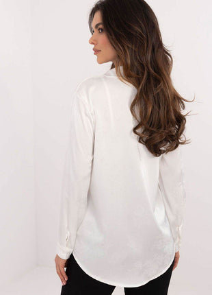 Embroidered Floral Long Sleeve Shirt – Classic Collar, Button-Up, Elegant & Versatile Fit - MimiStylez