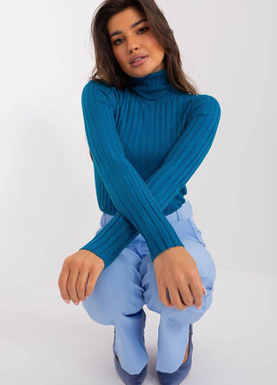 Ribbed Viscose Turtleneck Sweater - MimiStylez