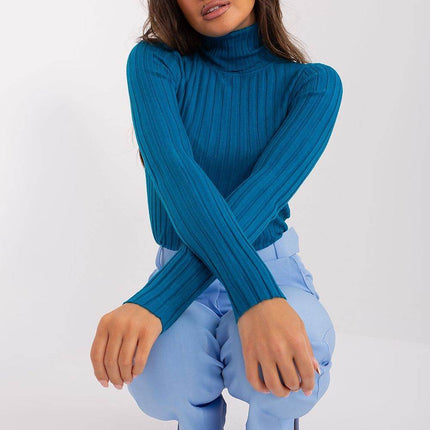 Ribbed Viscose Turtleneck Sweater - MimiStylez
