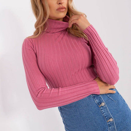 Ribbed Viscose Turtleneck Sweater - MimiStylez