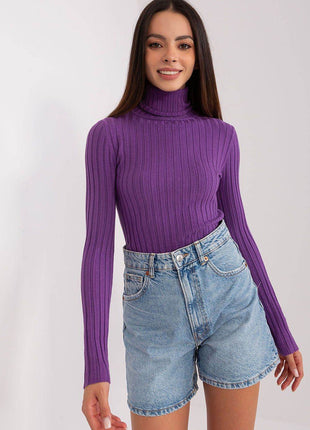 Ribbed Viscose Turtleneck Sweater - MimiStylez