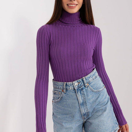 Ribbed Viscose Turtleneck Sweater - MimiStylez