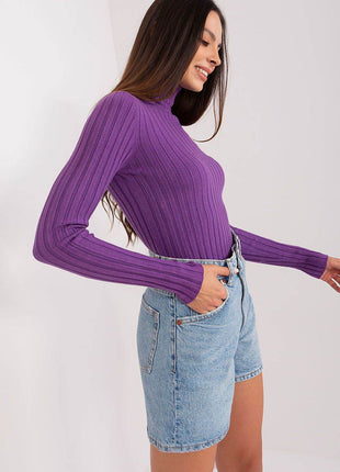 Ribbed Viscose Turtleneck Sweater - MimiStylez
