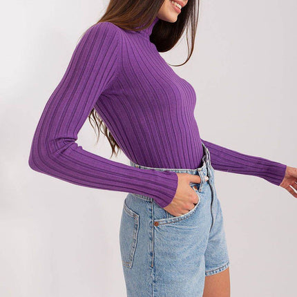 Ribbed Viscose Turtleneck Sweater - MimiStylez