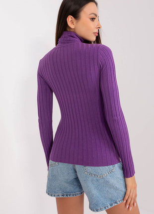 Ribbed Viscose Turtleneck Sweater - MimiStylez