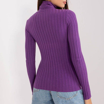 Ribbed Viscose Turtleneck Sweater - MimiStylez