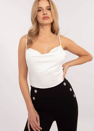 Elegant Shimmer Top with Rhinestones and Adjustable Straps - MimiStylez