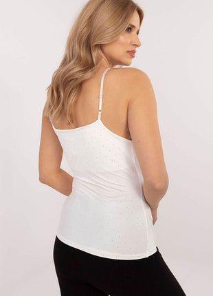 Elegant Shimmer Top with Rhinestones and Adjustable Straps - MimiStylez