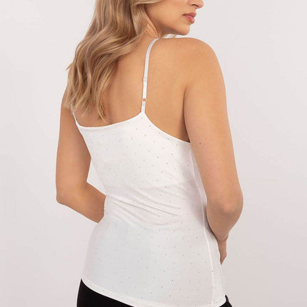 Elegant Shimmer Top with Rhinestones and Adjustable Straps - MimiStylez
