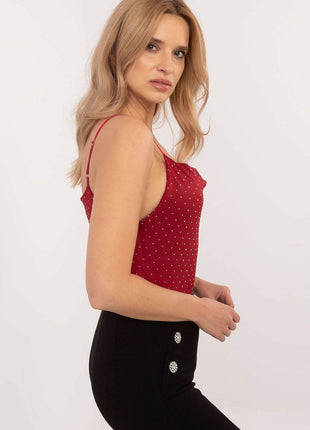 Elegant Shimmer Top with Rhinestones and Adjustable Straps - MimiStylez