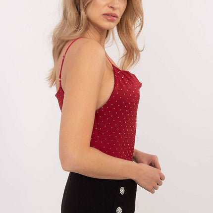 Elegant Shimmer Top with Rhinestones and Adjustable Straps - MimiStylez
