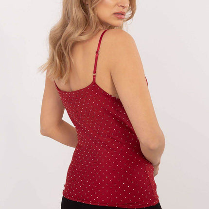 Elegant Shimmer Top with Rhinestones and Adjustable Straps - MimiStylez