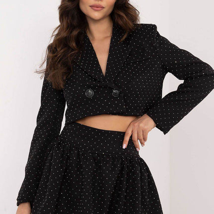 Elegant Rhinestone Mini Skirt with Subtle Ruffles - MimiStylez