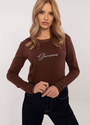 Cotton-Blend Blouse with Long Sleeves & Delicate Embroidery - MimiStylez