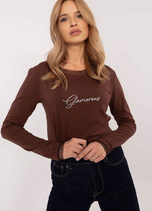 Cotton-Blend Blouse with Long Sleeves & Delicate Embroidery - MimiStylez