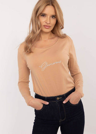 Cotton-Blend Blouse with Long Sleeves & Delicate Embroidery - MimiStylez