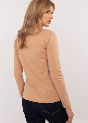 Cotton-Blend Blouse with Long Sleeves & Delicate Embroidery - MimiStylez