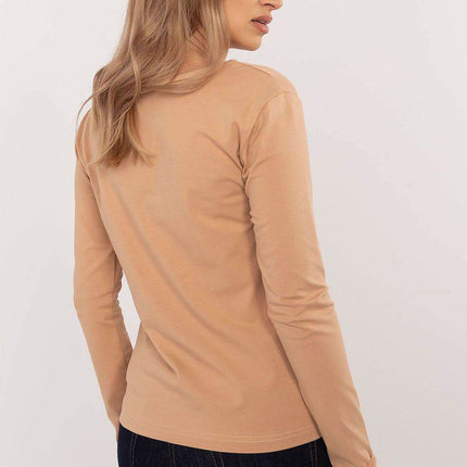 Cotton-Blend Blouse with Long Sleeves & Delicate Embroidery - MimiStylez