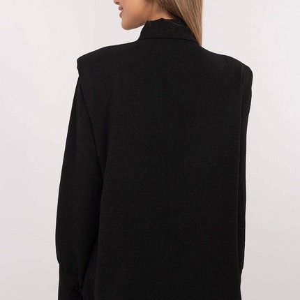 Classic Women’s Shirt with Shoulder Pads & Detachable Brooch - MimiStylez
