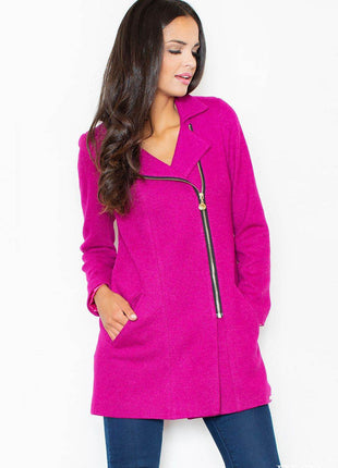 Fitted Short Coat with Asymmetric Zipper & Collar – Lined & Versatile - MimiStylez
