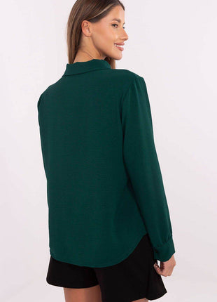 Elegant Women's Shirt with Decorative Bows Hidden Button Placket & Cuffed Sleeves - MimiStylez