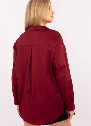 Casual Cotton Blend Shirt with Front Pocket & Detachable Brooches - MimiStylez