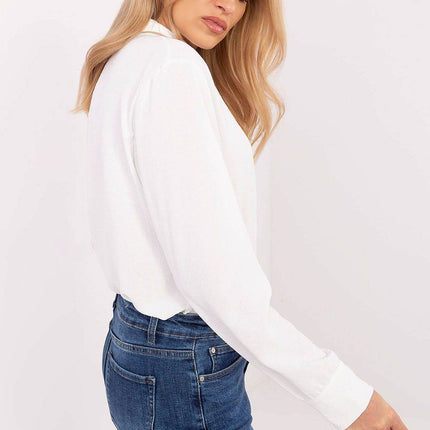 Elegant Women's Shirt with Decorative Bows Hidden Button Placket & Cuffed Sleeves - MimiStylez