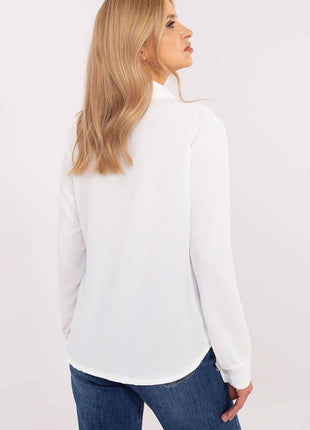 Elegant Women's Shirt with Decorative Bows Hidden Button Placket & Cuffed Sleeves - MimiStylez