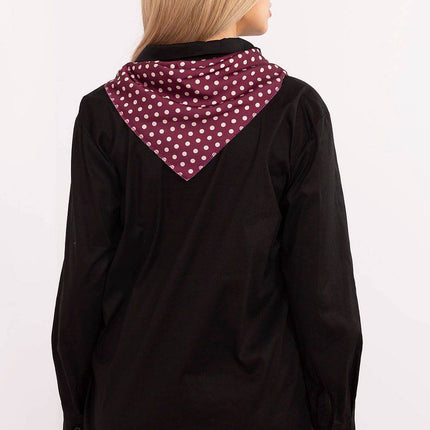 Elegant Cotton Blend Shirt with Removable Scarf - MimiStylez