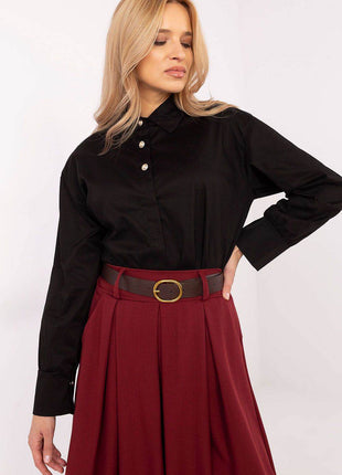 Classic Cotton Shirt with Decorative Front Buttons - MimiStylez