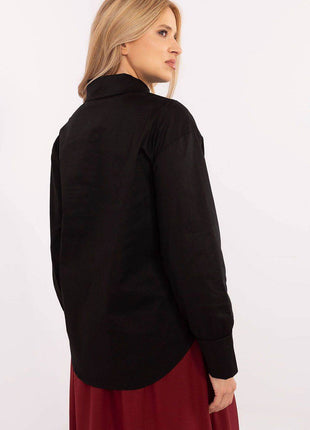 Classic Cotton Shirt with Decorative Front Buttons - MimiStylez