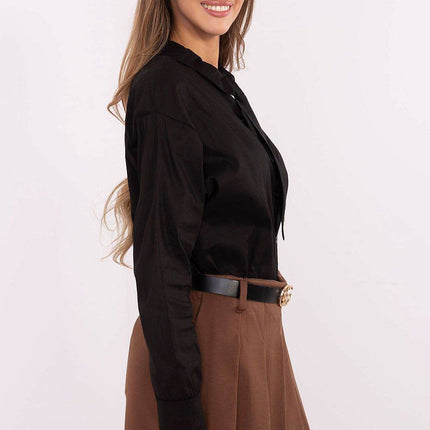 Cotton Blend Shirt with Removable Tie & Brooch - MimiStylez