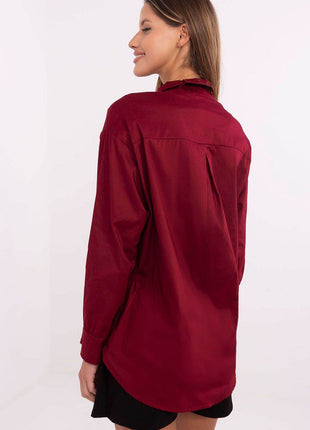 Cotton Blend Shirt with Removable Tie & Brooch - MimiStylez