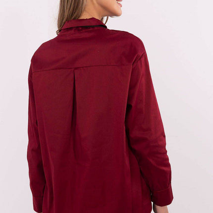 Classic Cotton Shirt with Removable Scarf & Brooch - MimiStylez