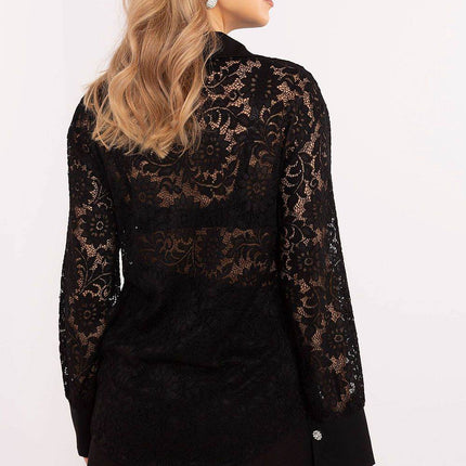 Elegant Women's Lace Shirt with Button Closure - MimiStylez