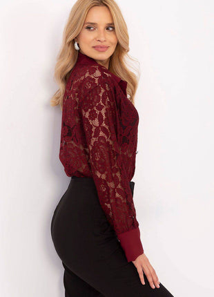 Elegant Women's Lace Shirt with Button Closure - MimiStylez