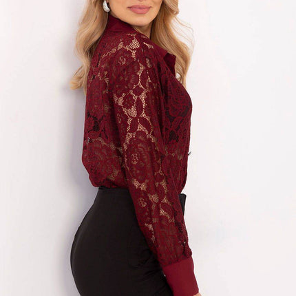 Elegant Women's Lace Shirt with Button Closure - MimiStylez