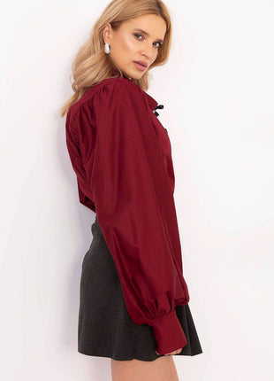 Classic Women’s Shirt with Buff Sleeves and Detachable Brooch — Elegant, Minimalist & Comfortable for Formal and Workwear - MimiStylez